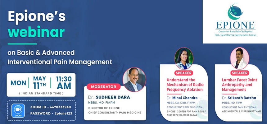 JOIN US FOR AN INSIGHTFUL WEBINAR BASIC AND ADVANCED INTERVENTIONAL PAIN MANAGEMENT