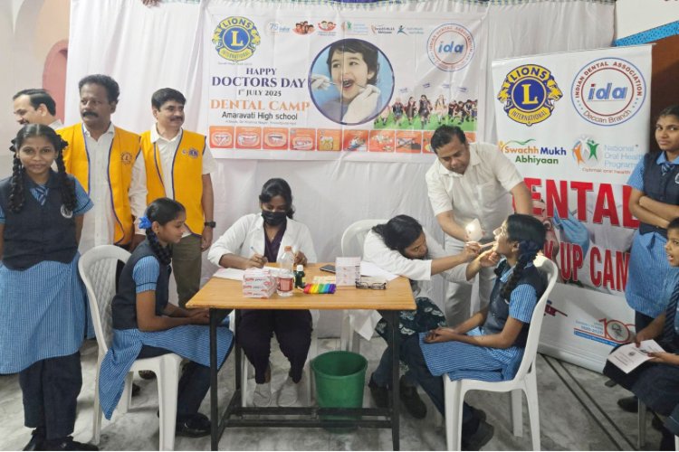 Doctors’ Day Marked with Smiles and Screenings at Amaravati High School!